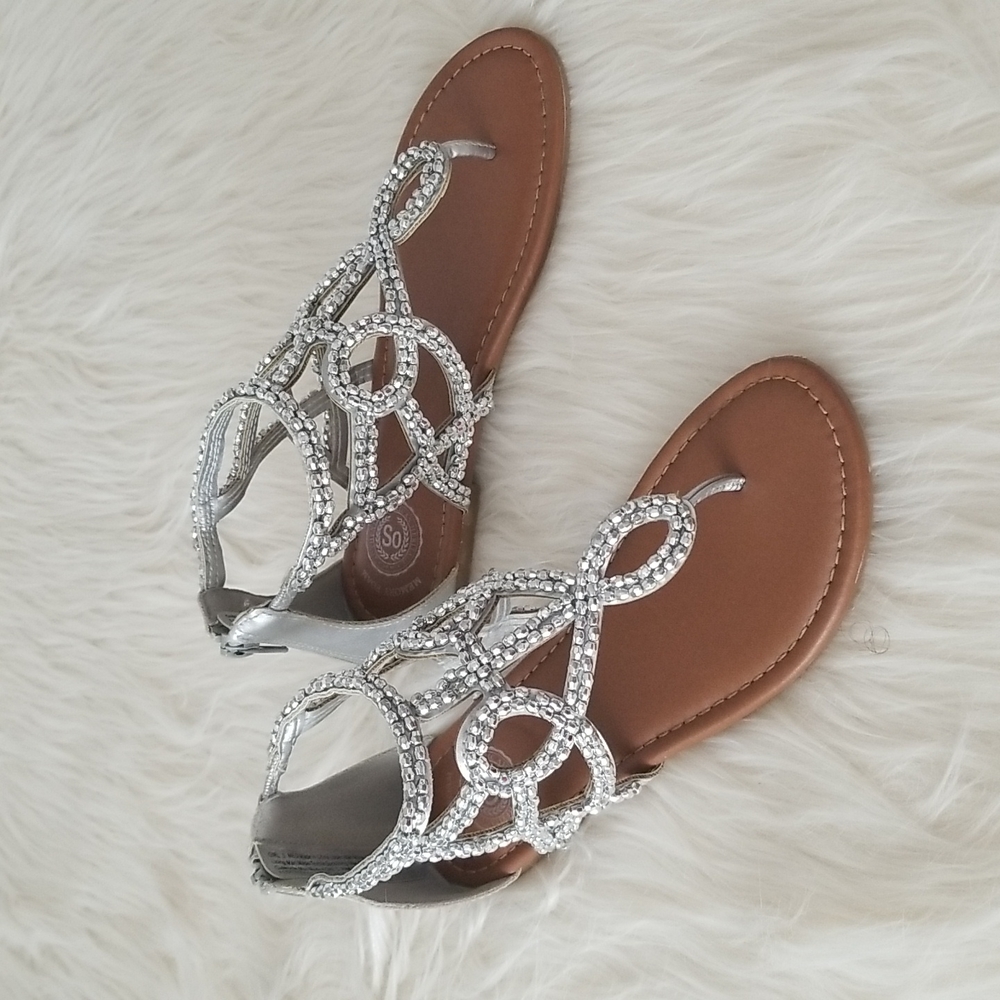 Girl's silver sandals, size 5